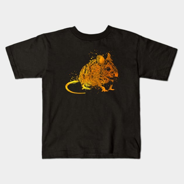 Colorful mouse Kids T-Shirt by Modern Medieval Design